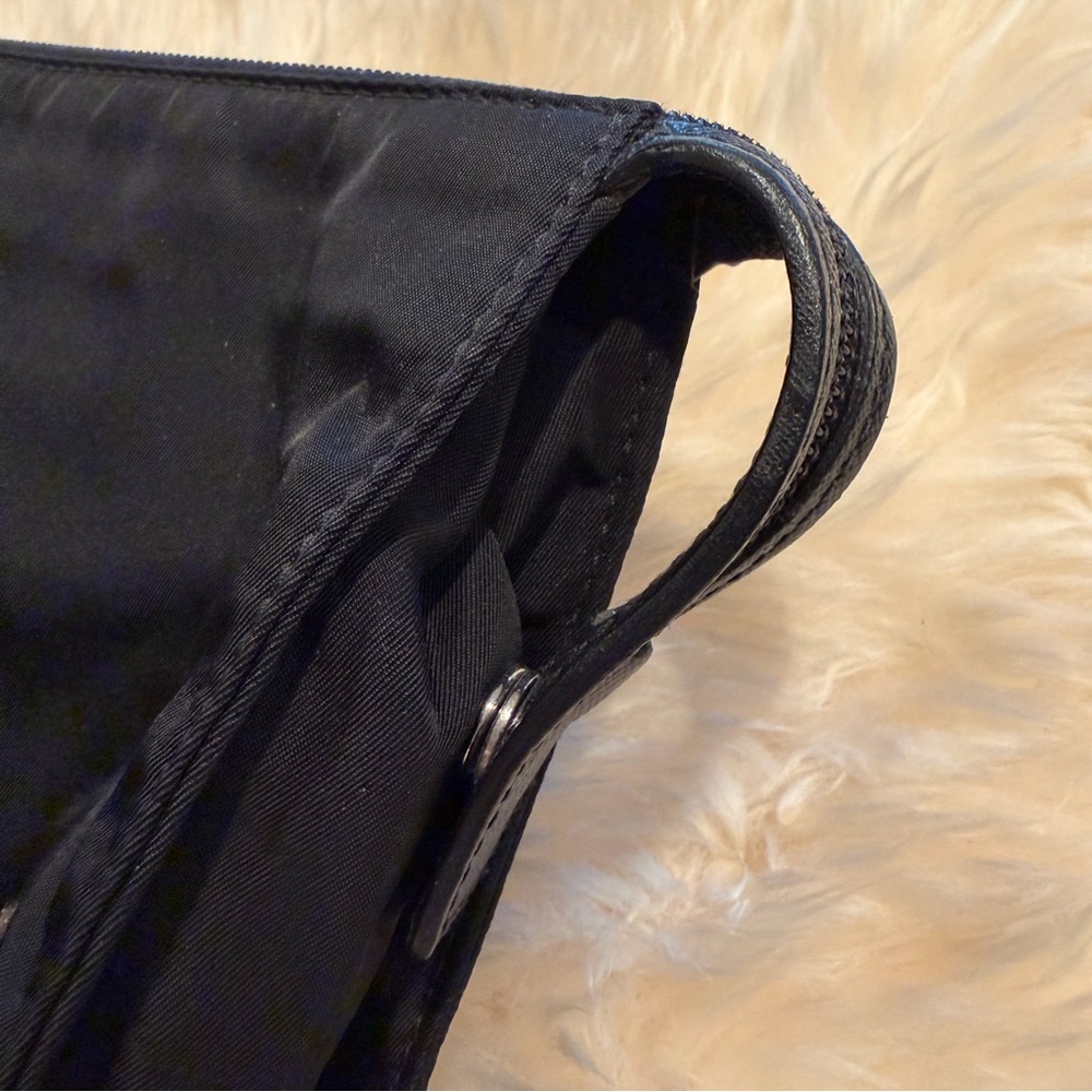 Prada Black‎ Nylon Pouch Bag with Silver Luggage Logo - Picture 7 of 9